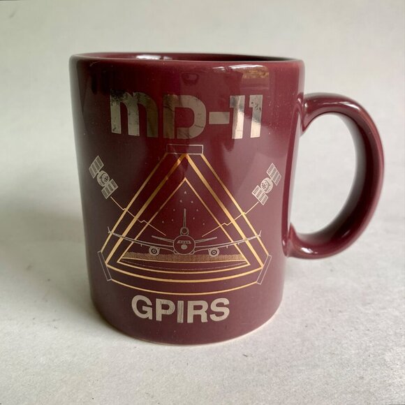 MD-11 GPIRS Burgundy Aviation Airplane Ceramic Coffee Mug - Picture 1 of 6